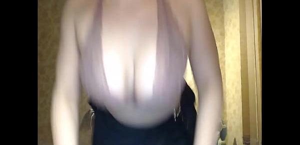  cute shy girl shows off her big natural tits